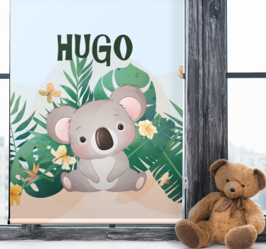 Estor de bebé Lindo koala para niño con nombre - TenVinilo