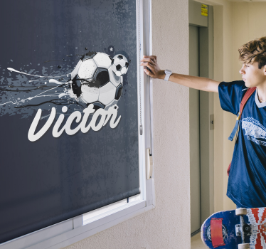 Estor enrollable infantil pelota con nombre - TenVinilo