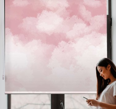 Estor de nubes Textura realista rosa - TenVinilo