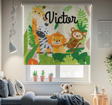 Estor infantil animales de la selva personalizadosAnimales de la  - TenVinilo