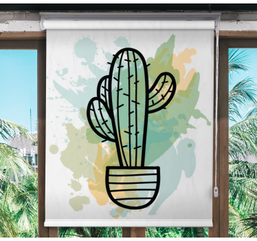 Estor enrollable cactus tonos acuarela - TenVinilo