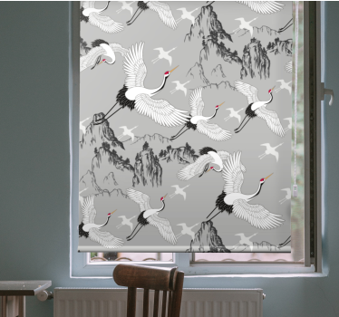 Estor dormitorio matrimonio Pájaros volando diseño elegante - TenVinilo