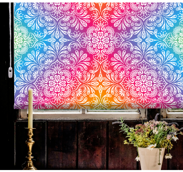 Estor dormitorio matrimonio Símbolos de mandala de colores - TenVinilo