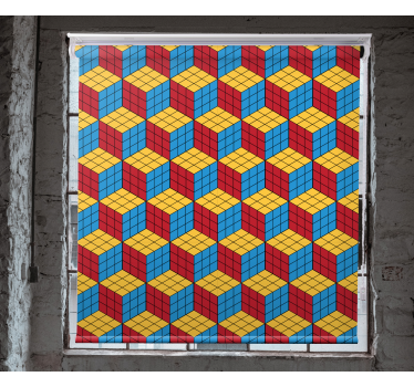 Estor dormitorio Patrón original del cubo de rubik - TenVinilo