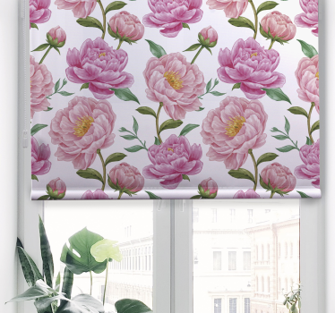 Estor estampado floral patrón de rosas - TenVinilo