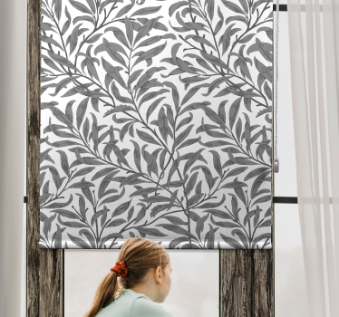 Estor estilo elegante de ramas color gris - TenVinilo