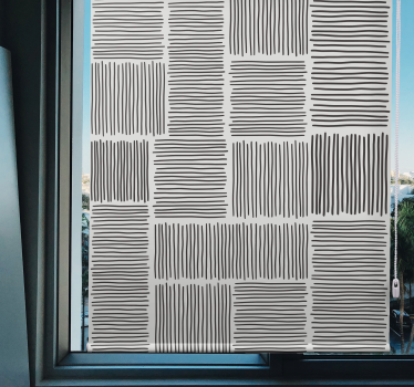 Estor estilo moderno Línea negro blanco decoración de mediados de - TenVinilo