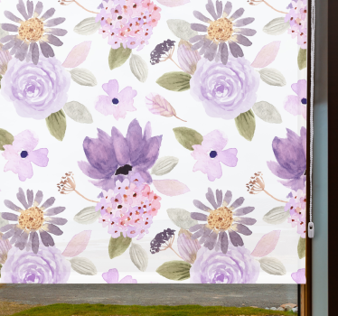 Estor estilo original de flores moradas - TenVinilo