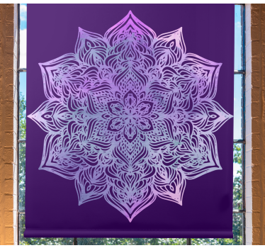 Estor estilo zen Forma de mandala púrpura.. - TenVinilo