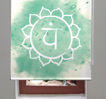 Estor estilo zen Hermoso símbolo del chakra del corazón - TenVinilo