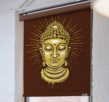 Estor estilo zen silueta de buda dorado - TenVinilo