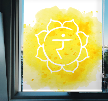 Estor estilo zen Símbolo del chakra del plexo solar - TenVinilo