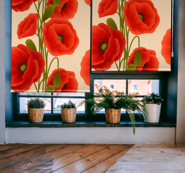 Estor de flores amapolas - TenVinilo