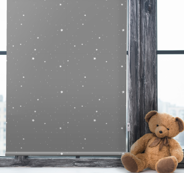 Estor habitación infantil Estrellas blancas fondo gris - TenVinilo