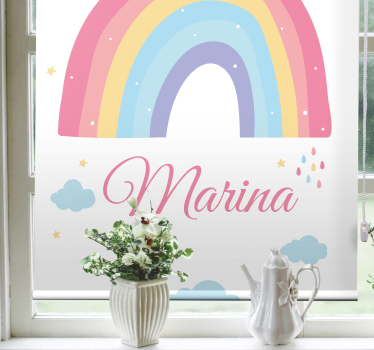 Estor enrollable infantil arcoíris y nubes pastel - TenVinilo