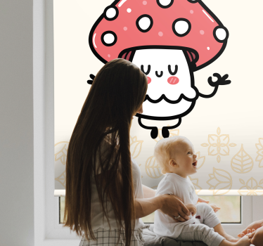 Estor habitación infantil Lindo hongo feliz - TenVinilo