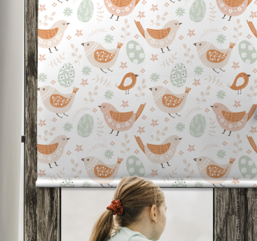 Estor habitación infantil Pajaritos nórdicos minimalistas - TenVinilo