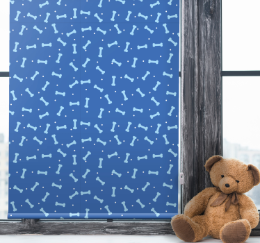 Estor habitación infantil Patrón de hueso de perro azul - TenVinilo