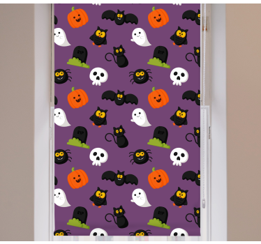 Estor habitación infantil Personajes de tema de halloween - TenVinilo