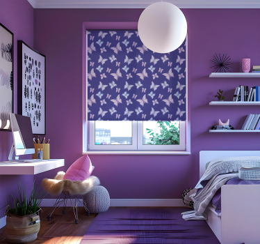 Estor de mariposas fondo morado - TenVinilo