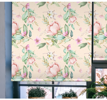 Estor estampado floral estilo primaveral - TenVinilo
