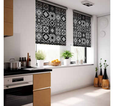 Estor cocina azulejos negros - TenVinilo