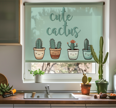 Estor cocina lindo cactus - TenVinilo