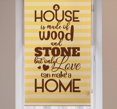 Estor enrollable amarillo Home Made of Love - TenVinilo