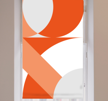 Estor para salón Bloque de color blanco naranja - TenVinilo