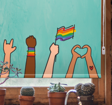 Estor para salón Orgullo gay estilo doodle - TenVinilo