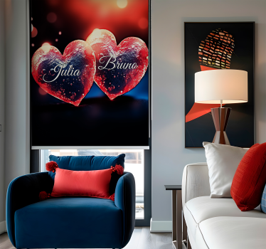 Estor personalizable corazones con nombre - TenVinilo