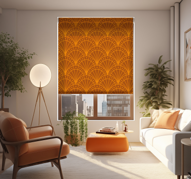 Estor para salón elegante artdeco naranja - TenVinilo