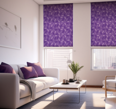 Estor para salón tonos lilas geométricos - TenVinilo