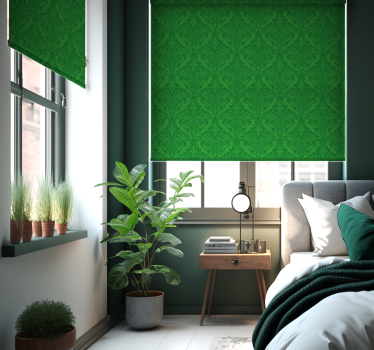 Estor color verde damasco floral - TenVinilo