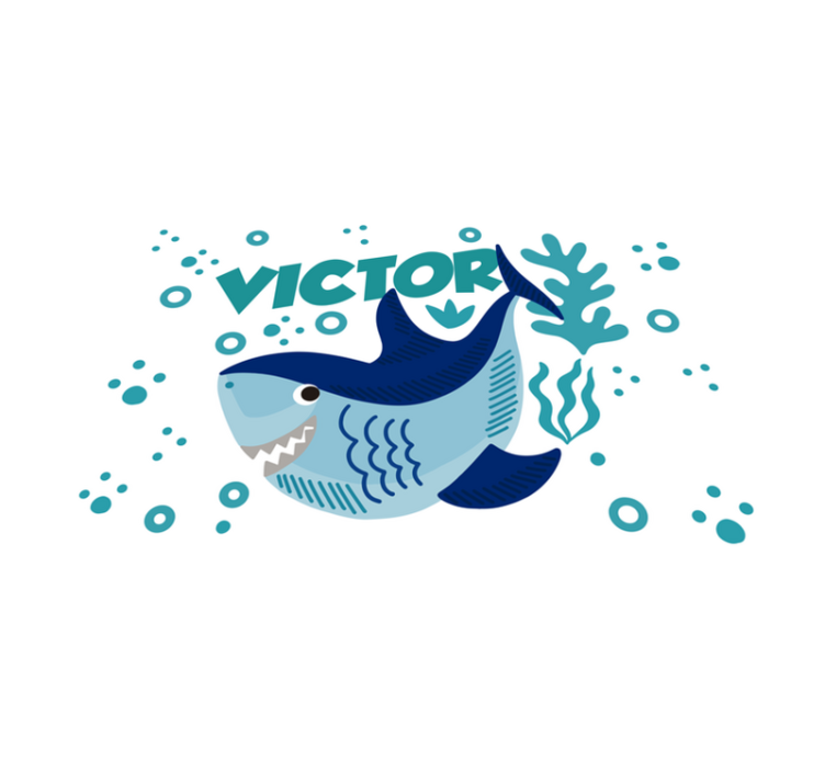 Mantel individual tiburón alegre con nombre - TenVinilo