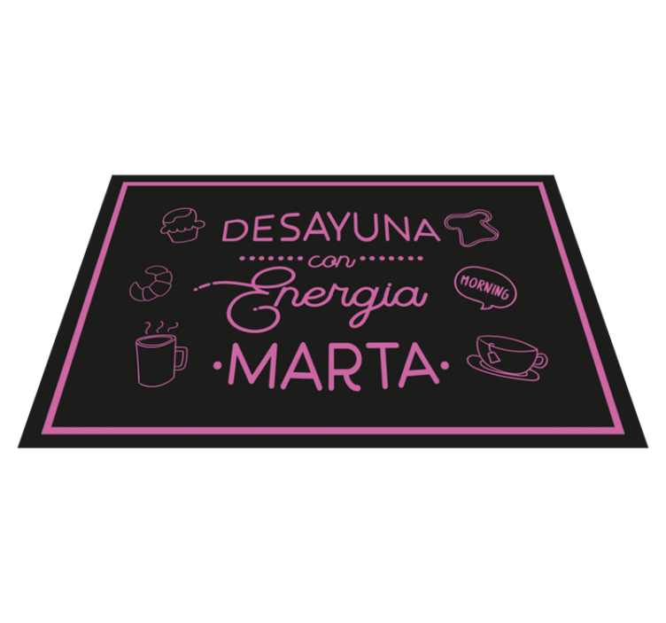 Mantel individual con nombre desayuno enérgico - TenVinilo