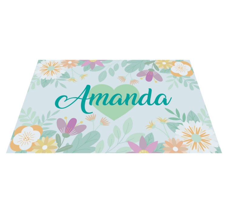 Individual mesa personalizable corazón floral amanda - TenVinilo