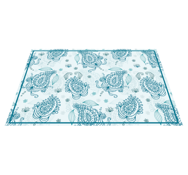 Mantel individual azul paisley floral azul - TenVinilo