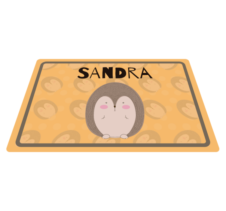 Individual de mesa infantil arte de erizo adorable - TenVinilo