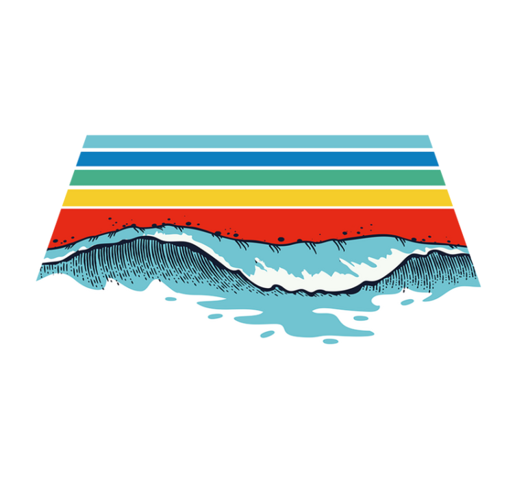 Individual mesa moderno patrón de olas - TenVinilo