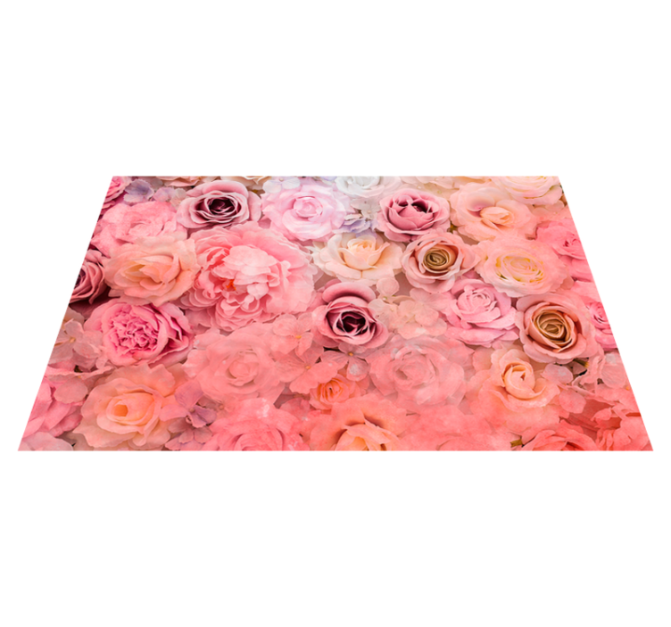 Individual de mesa patrón rosa floral - TenVinilo