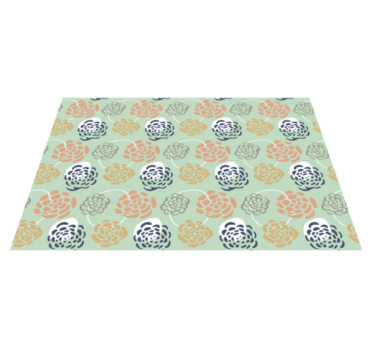 Mantel individual original Flores de colores fondo verde - TenVinilo