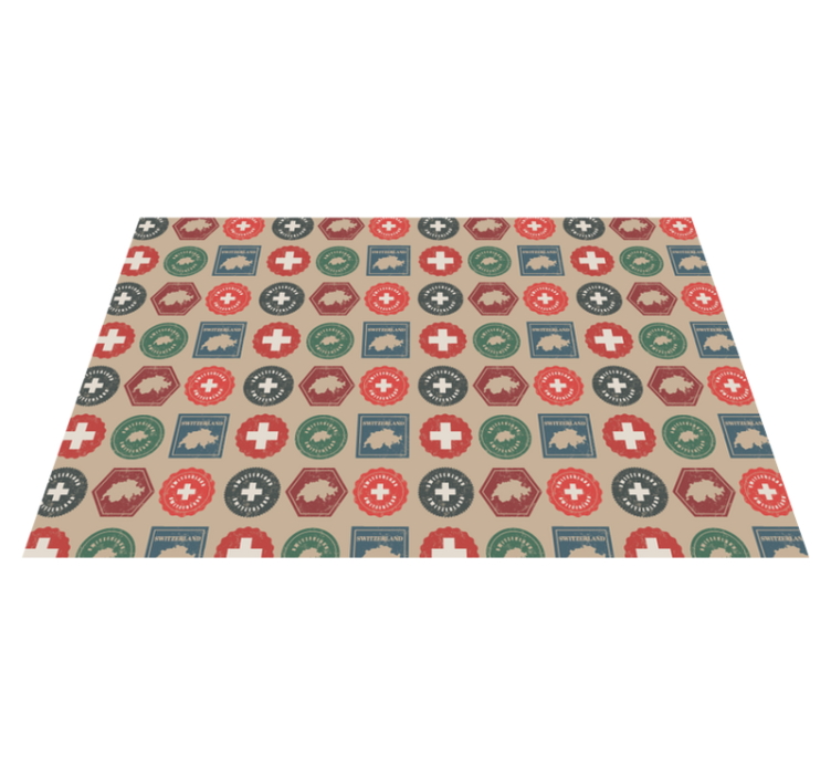 Individual mesa original sellos de la bandera de suiza - TenVinilo