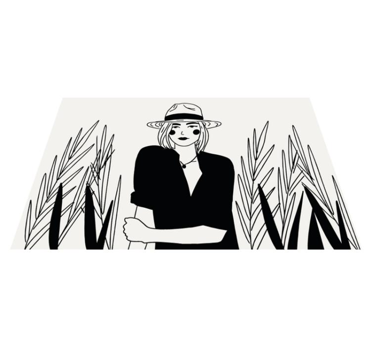 Individual mesa original ilustración de mujer elegante - TenVinilo