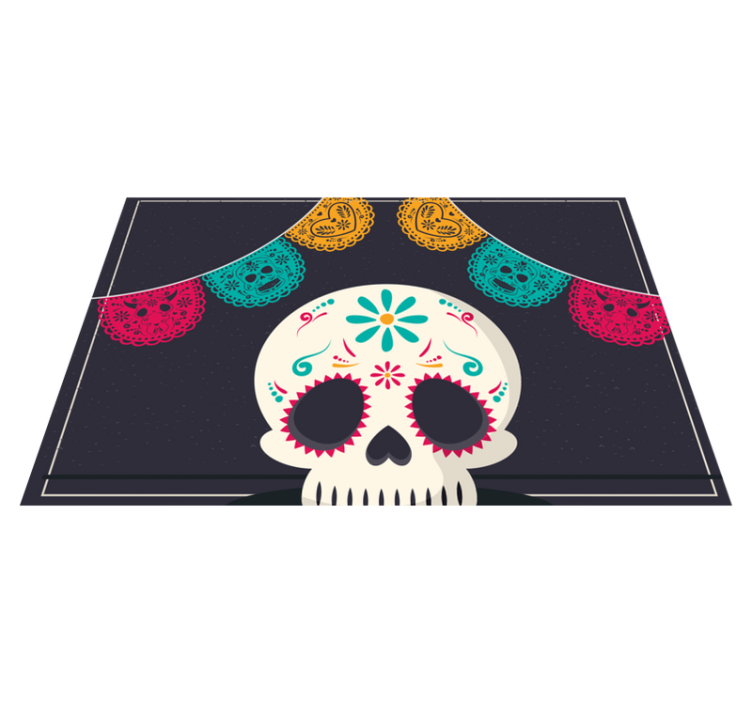 Individual de mesa halloween banner de calaveras coloridas - TenVinilo