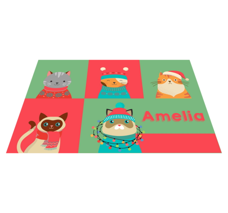 Individual de mesa infantil gatos de dibujos adorables - TenVinilo