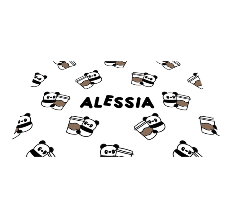 Individual de mesa infantil personajes de panda adorables - TenVinilo