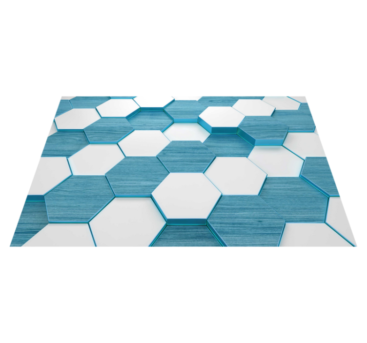 Individual mesa moderno patrón hexagonal azul - TenVinilo