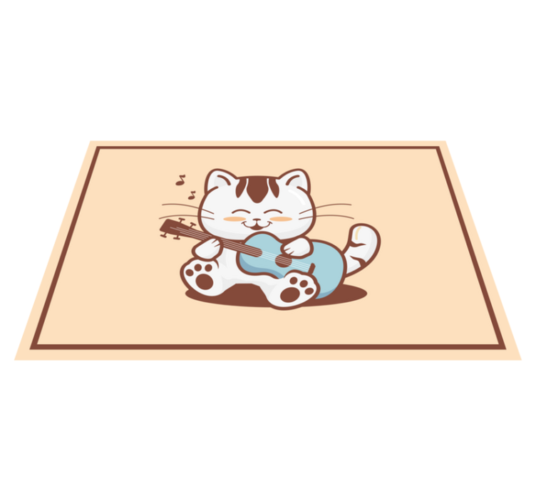 Mantel individual moderno Dibujos animados de gato músico - TenVinilo