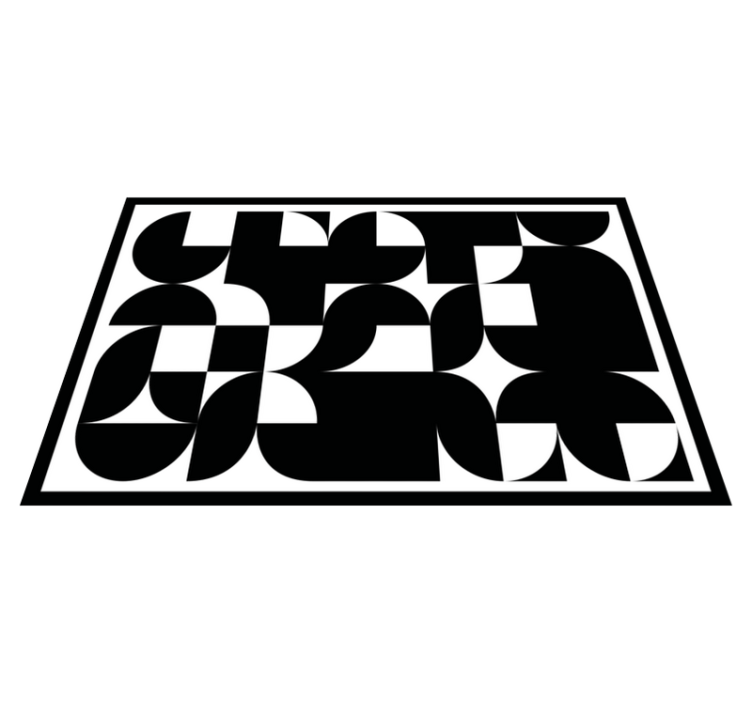 Individual mesa moderno motivo geométrico negro - TenVinilo